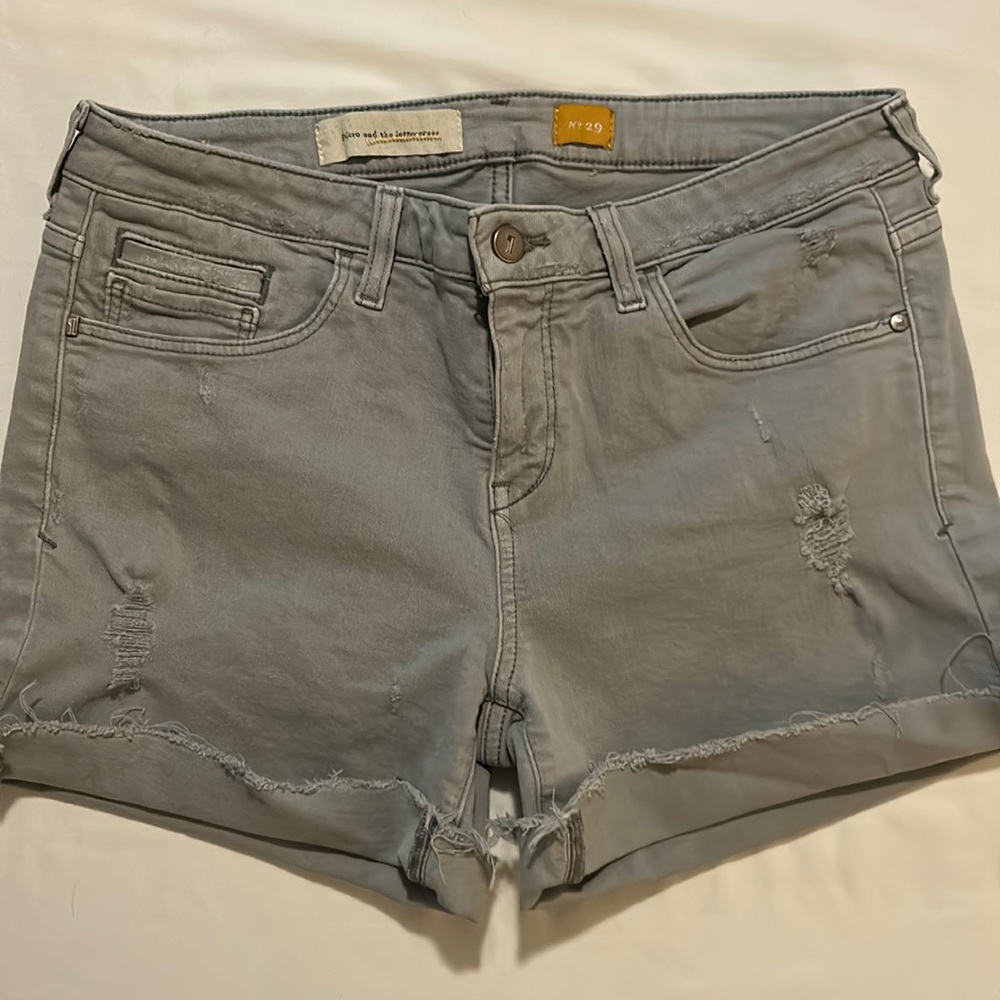 Grey Pilcro and the letterpress jean shorts